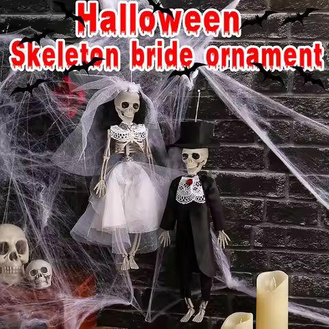 Ghost House Halloween Skull Bride And Groom Hanging Decor Room Horror Bar Party Scene Decoration Mex