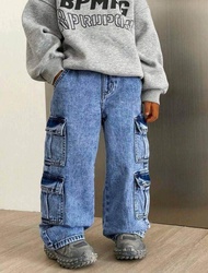 8 Poket Begi long pant unto budak Perempuan & Lelaki boleh pakai Size 4 years to 12 years