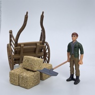 Dollhouse Mini Plastic Wheelbarrow Farm Hay Cart Miniature Farm Tools Farmer Model Accessories