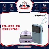 [3C Certified] Pineng PN-832PD 22.5W Fast Charge Powerbank Built-in Cable 20000/10000mAh PN832/PN710