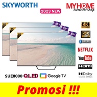 (DELIVERY FOR KL &amp; SELANGOR ONLY) Skyworth QLED 4K UHD Google TV SUE8000 Series | 65 Inch 65SUE8000 | 55 Inch 55SUE8000 | 50 Inch 50SUE8000 | HDR 10+ | QLED TV | GOOGLE TV