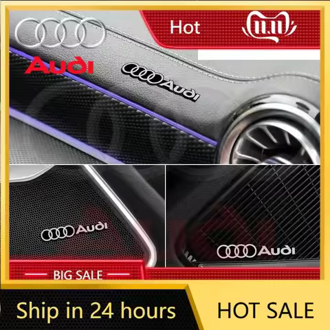 2025 Hot 4pcs 3D Aluminum Badge Emblem Sticker car audio decorate For Audi A1 A3 A4 B8 8P A6 C7 A5 Q