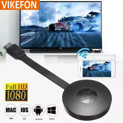 VIKEFON 1080P G2 For MiraScreen Display Anycast Wifi HDMI-compatible Portable Miracast Dongle Compat