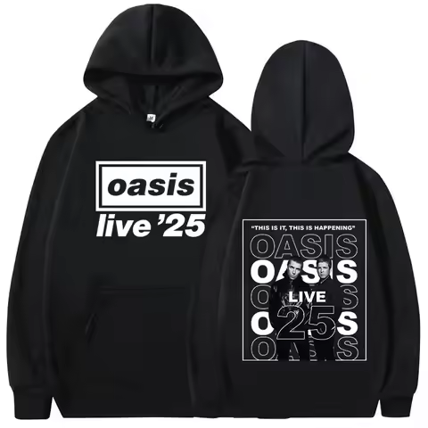 Rock Band O-Oasis Live 25 Tour Hoodies Men Women Clothing Long Sleeves Hooded Sweatshirt Harajuku Ov
