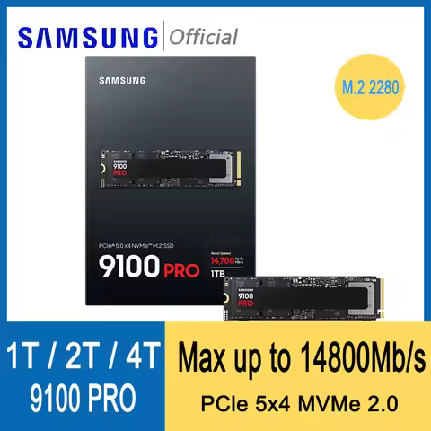 Original SAMSUNG 9100 Pro SSD 1TB 2TB 4TB NVMe M.2 2280 Read up to 14800Mb/s Internal Solid State Dr