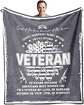 Lviliss Veteran Gifts Throw Blanket 60”x50”, Veterans Day Gift for Men, Him, Hard Head Veterans, Arm