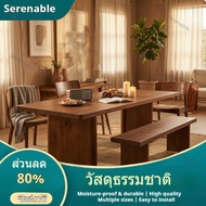 Serenable Minimalist Solid Wood Dining Table Sturdy Wooden Dining Table Contemporary for Study