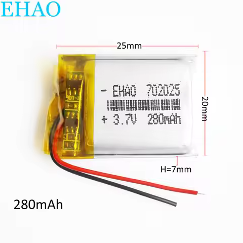 3.7V 280mAh Lithium Polymer LiPo Rechargeable Battery 702025 Handheld GPS Navigator For Mp3 GPS Blue