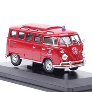 1/43 Land Eagle Classic 1962 Volkswagen Mini Bus German Fire Truck Retro Simulation Car Model Orname