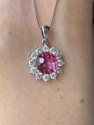 天然粉托帕S925通體純銀吊墜 Natural Pink Topaz 925 Sterling Silver Pendant,pendants, Earrings, earring,ring,ring