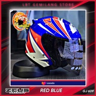 ZEUS Helmets GJ-609 [RED BLUE TRICO] + SMOKE VISOR