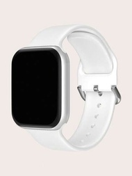 1入組白色矽膠蘋果手錶錶帶45/49/38/40/41/42/44mm，適用於Apple Watch Ultra/SE/9/8/7/6/5/4/3/2/1 Apple Watch 帶