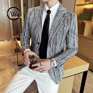 Dark Style Korean Version Slim-fit Suit Meteor Shower Line Striped Suit Jacket DX19PG9148 16X6 Host 