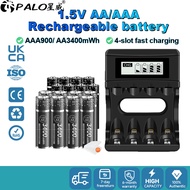PALO 1.5v AA/AAA Li-ion Rechargeable Battery 4 Slot USB Charger Rechargeable AA/AAA Battery