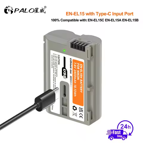 PALO EN-EL15C USB EL15C EN EL15 Battery With Type-C Charging for Nikon EN-EL15A EN-EL15B D780 D850 D