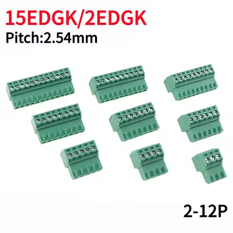 10Pcs KF2EDGK 2.54 2P/3P/4P/5P/6P/7P/8P/9P/10P/11P/12Pin PCB Connector Plug-In Terminal Block 2EDGK 
