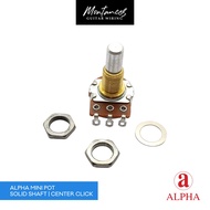 Alpha Potentiometer With Center Click B50k B100k Solid Shaft For Bass Guitar