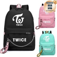 Twice 韓國組合印花雙肩包 USB耳機旅行包筆記本電腦背包學生書包