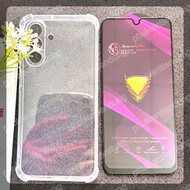 (COMBO F38) SAMSUNG A26 5G - Shockproof Clear Flexible Case and OG Full Screen Tempered Glass
