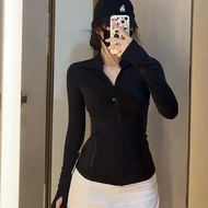 define yoga jacket women's stand collar  long sleeve top-running quick-dry Sports jacket