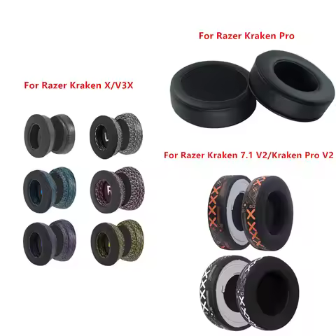 1 Pair Earmuff Ear Cushion Pads for Razer Kraken Pro/7.1 V2/Pro V2/X/V3X Gaming Headphones Comfort U