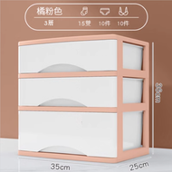 床頭櫃,衣櫃,多桶儲物櫃,組合櫃,【3層】家用抽屜式分格收納盒（橘粉色）