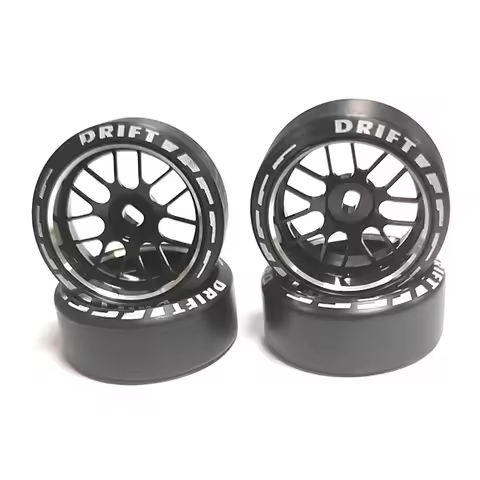 4pcs/set alloy rc wheel rim+ drift tire for 1/28 Wltoys K969 K989 P929 kyosho rally model car upgrad
