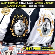 Jaket Smiley Angry Tokyo Revengers Bomber Sukajan Anime Kawata Twins