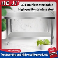 304 Stainless steel table kitchen double decker table high-capacity furniture table stainless table