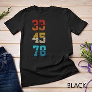 33 45 78 Rpm Vintage Retro Vinyl Record Dj Music Gift T-Shirt Men
