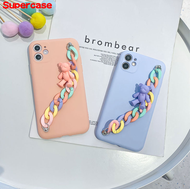 Silicone soft phone case for Huawei Honor Nova 4e 3e Lite P30 P20 Pro P10 Plus Lite P9 P8 8 Lite 2017 3D Rainbow Acrylic bracelet bear cute Colorful