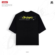 Orifake- Oversized Design Cybernatic Black T-Shirt