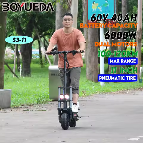 Updated S3-11 100-120KM Range Foldable Electric Scooters Adult 6000w 40AH dualtron elektroroller 11 