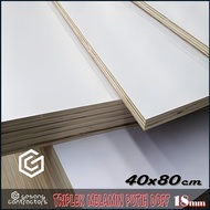 18mm White Melamine Plywood 40x80 cm (80x40 cm) 1 Face Matte White Plywood 18 mm 40x80 cm