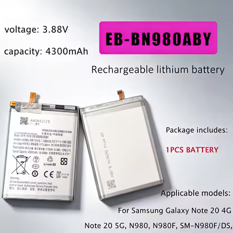 EB-BN980ABY Battery 4300mAh Mobile Phone Replacement Bateria for Samsung Galaxy Note 20 4G Note 205G