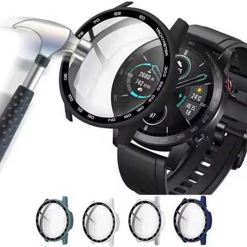 Hard Edge Glass Screen Protector Case Shell Frame For Huawei Honor Magic Watch 2 46MM Magic2 Protect