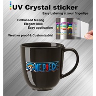 Premium Crystal UV DTF Sticker | Custom Design - One Piece sticker | UV DTF sticker | DTF LABEL | DT
