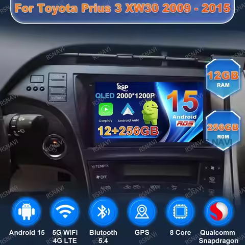 Android 15 Car Radio For Toyota Prius 3 XW30 2009 - 2015 GPS DSP Navigation Multimedia Viedo Player 