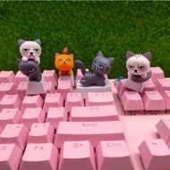 Grumpy Neko Cat Keycaps Mechanical Keyboard; Artisan keycaps Mechanical keyboard | MatchaLand