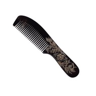 細齒梳水牛角防靜電定型梳理頭髮梳子