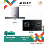 ROBAM A817 1800m³/h HOOD + B276 / B272 GLASS HOB WITH 4.4KW FLAME COMBO PROMOTION