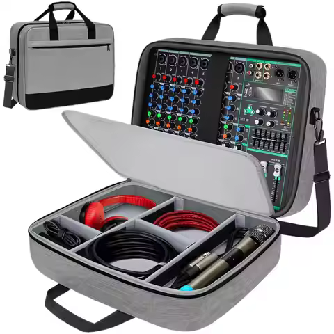 Audio Mixer Bag Large Recording Equipment Bag DJ Mixer Protective Bag Compact Audio DJ Mixer Case wi