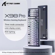 Attack Shark X98Pro Gaming Keyboard RGB Three-Mode Side Engraved With Bluetooth Mechanical Screen
