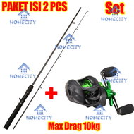✔️COD✔️ Joran Pancing Full Set 1.8M 5-10LB 7.2:1 Joran BC Set UL Carbon Pancingan Set Lengkap/pancin