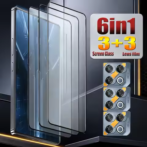 3+3PCS Camera Lens Screen Protector For Infinix gt 50 pro 30 Pro 10 Pro Tempered Glass For Infinix G