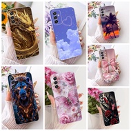 Clear For Samsung A82 5G Case SM-A826S Cute Cat Fashion Butterfly Funny Painted Casing For Samsung G