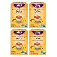 Yogi Tea Roasted Dandelion Spice DeTox - 16 Bags per Pack (4 Packs) - Organic DeTox Tea - Includes R