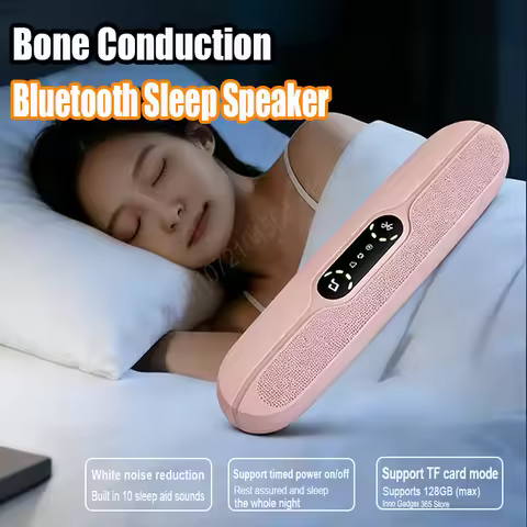 Mini Bone Conduction Bluetooth Under Pillow Speaker with 10 Soothing Sounds Sleep Timer TF Card Supp