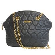 二手 MOSCHINO 鏈條愛心單肩包/斜背包，黑色