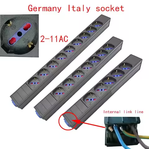 PDU power board Schuko Powerlink power link output box aviation plug 1-12AC German Italian socket wi